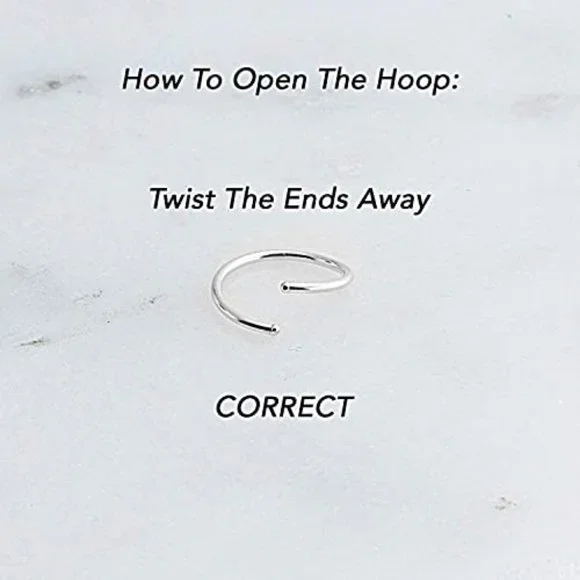 Sterling Silver Multi Size Open Piercing Hoops Cartilage Helix Tragus Handmade - Picture 3 of 8